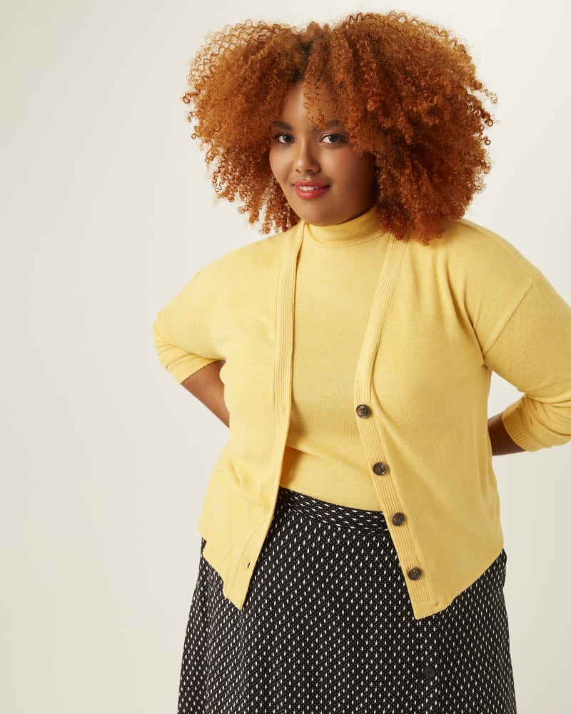 Melissa Plus Size Cropped Cardigan Yellow